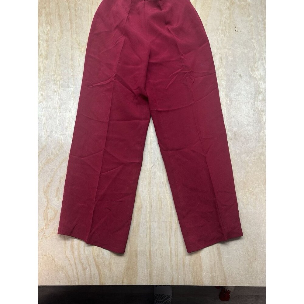 Talbots Pure Silk Red Dress Pants Petite 4 Lined Women’s Side Zip